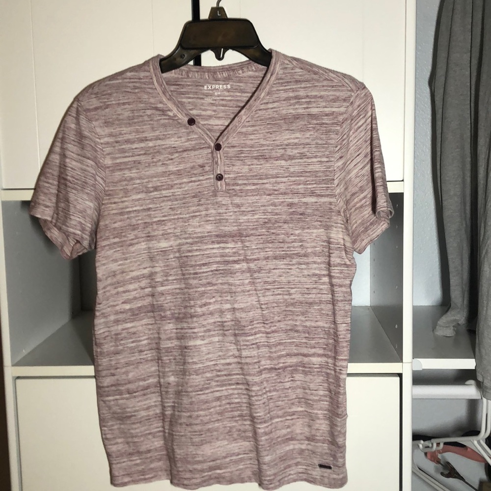Red/white Express button up shirt